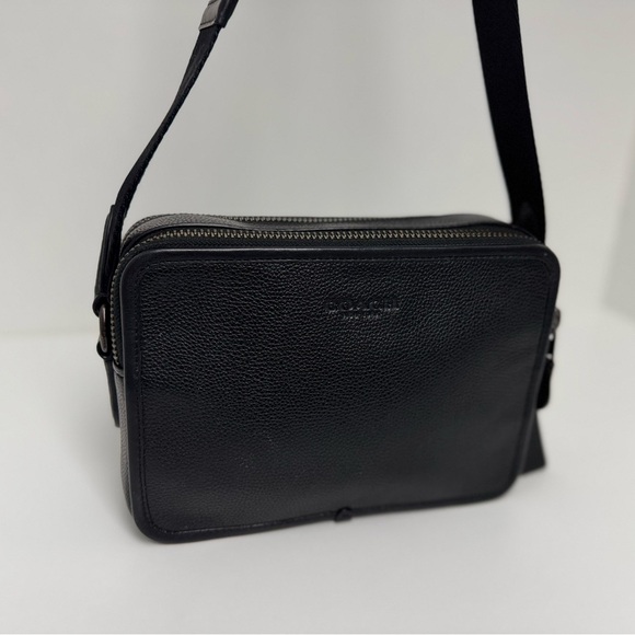 COACH Charter Crossbody Bag 24 in Black Pebbled Leather - Picture 4 of 15